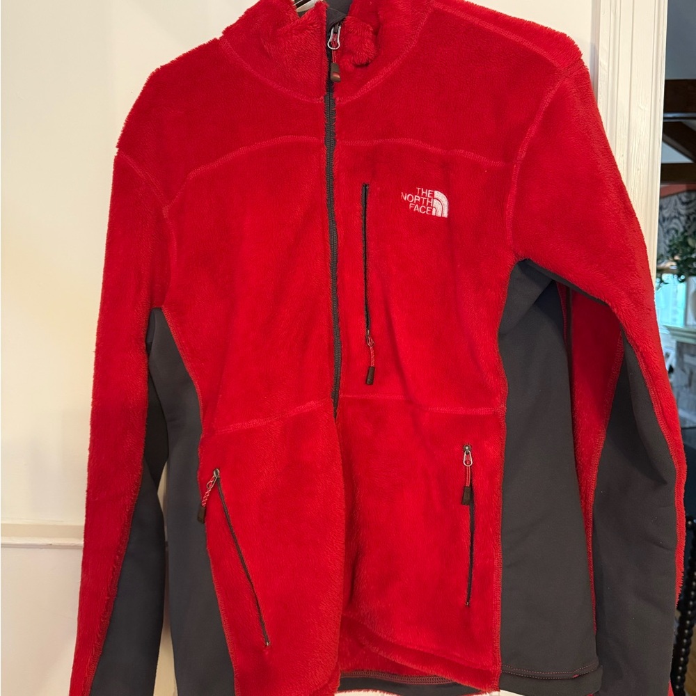 The North Face Scarlet and Charcoal Fleece Jacket